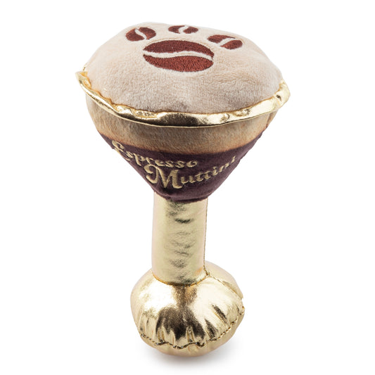 Espresso Muttini hondenknuffel met pieper van Haute Diggity Dog