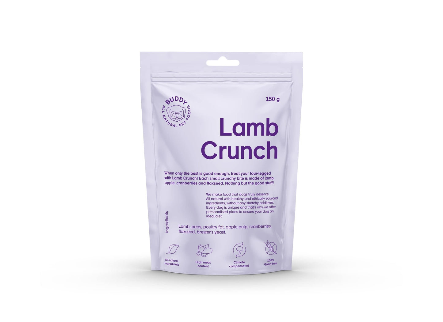 Buddy Crunchy Snack Lam met Cranberries 150 g