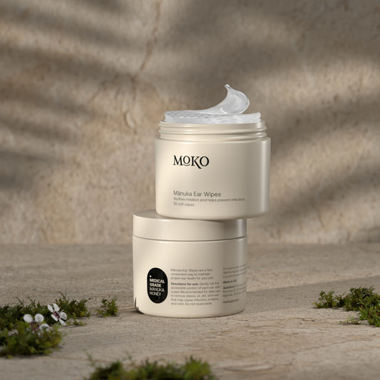 Moko® Mānuka reinigingsdoekjes voor gevoelige hondenoren