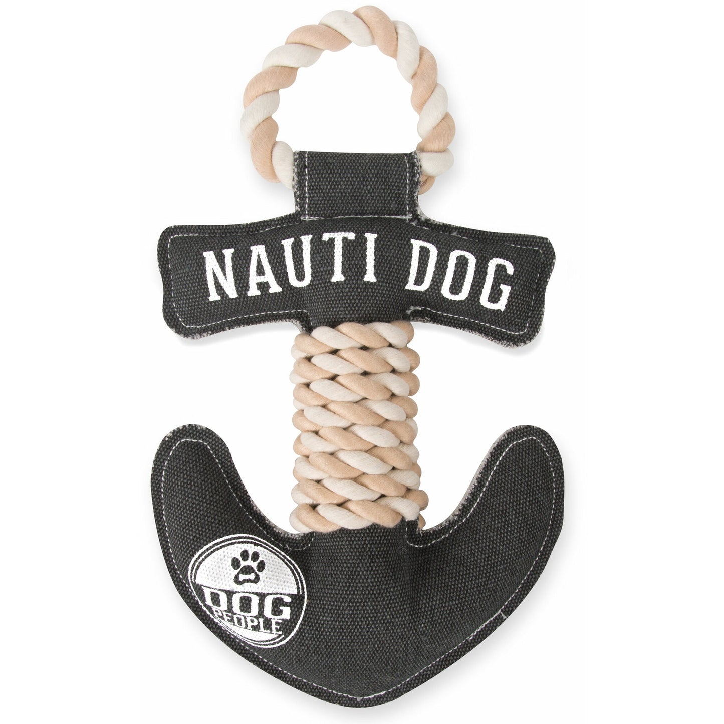 Nauti Dog - 30 cm canvas hondenknuffel met touw