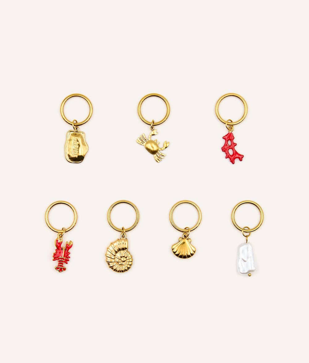 Sira Charms Koraal- Set van 7 hondenbedels