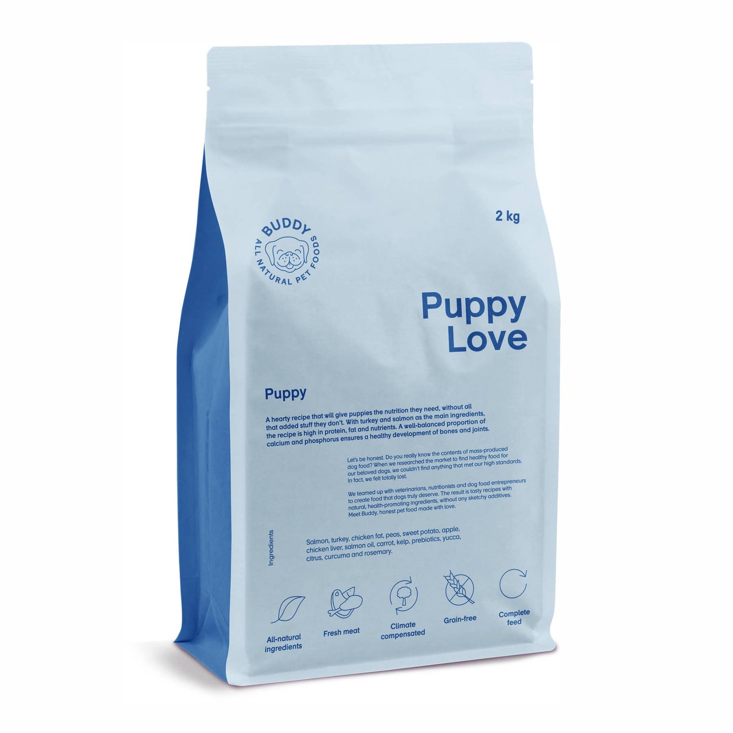 Buddy Puppy Love 2 kg - Natuurlijk droogvoer voor puppy's